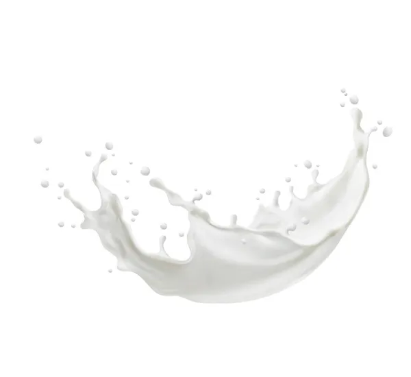 Milk Wave Swirl Splash Splatters Cream Yogurt Wave Milk Cocktail — Stock Vector