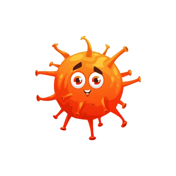 漫画の赤いウイルスの文字 ベクターの抗ウイルスと免疫の健康保護 インフルエンザやコロナウイルスのウイルス細胞 細菌や微生物ウイルス病の保護と抗ウイルス病原体の予防接種 — ストックベクタ