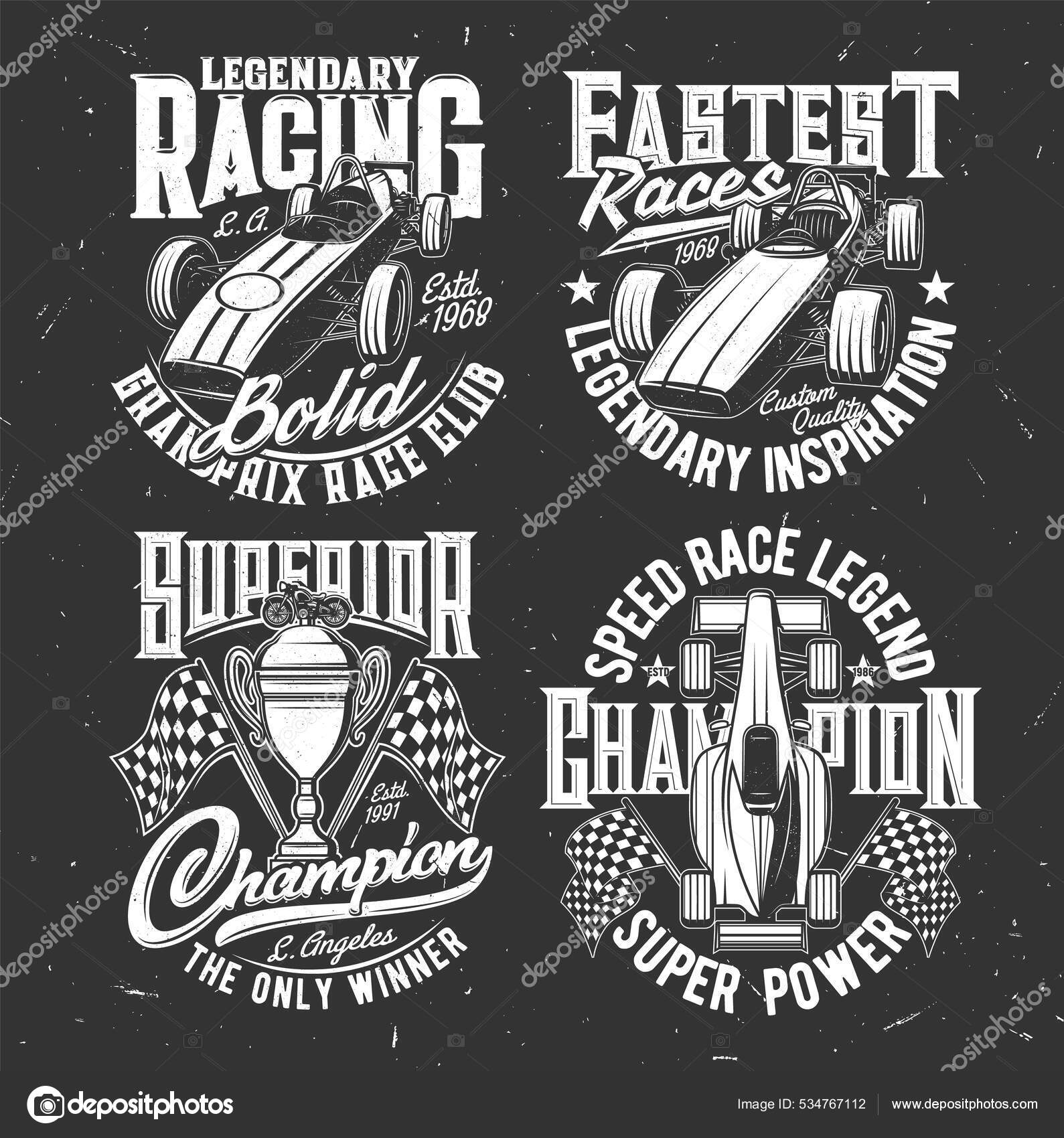 Car Racing Bolids Shirt Prints Motorsport Vintage Vehicles Custom
