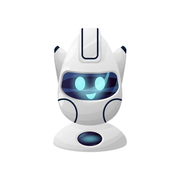 Robot Intelligence Artificielle Chatbot Positif Amical Assistant Assistance Client Isolé — Image vectorielle