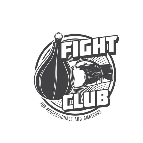 Sport Boxe Club Combat Icône Vectorielle Kickboxing Des Arts Martiaux — Image vectorielle