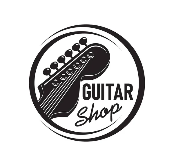 Gitar Toko Ikon Akustik Musik Gitar Vektor Tanda Alat Musik - Stok Vektor