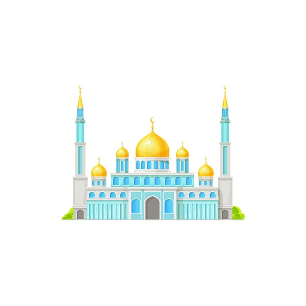 Mosque Building Icon Muslim Islam Religion Architecture Vector Arabian Egyptian — Stock Vector