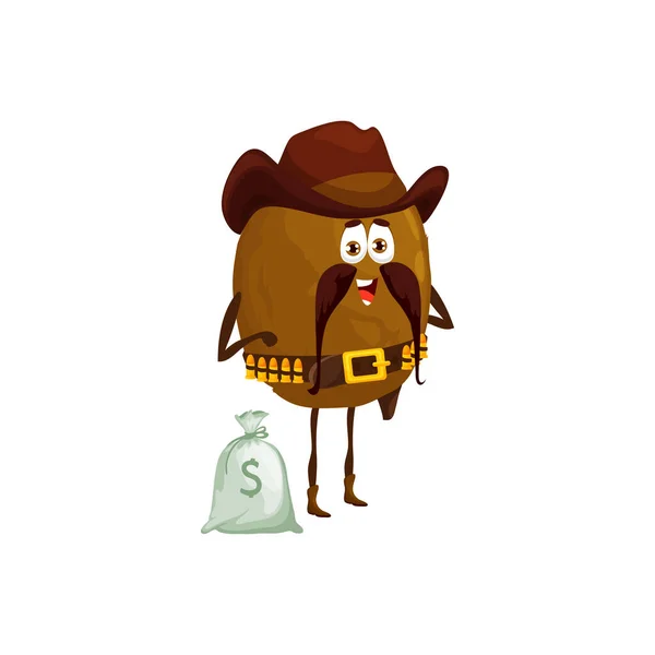 Cowboy Dos Desenhos Animados Xerife Ladrão Bandido Personagem Ranger Kiwi — Vetor de Stock