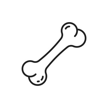 Köpek kemiği oyuncağı ince çizgi simgesini izole etti. Köpekli hayvanlar için oyuncaklar çiğneyen vektör, gevrek yiyecekler. Evcil hayvanlar ısmarlar, yavru köpekler için kurabiye, kalsiyumla sağlıklı beslenme, köpek çiğneme.