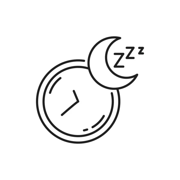Сплячий Час Начерки Значок Здоровий Спосіб Життя Вправи Тонкий Знак — стоковий вектор