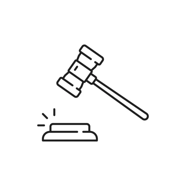 Décision Maillet Juge Marteau Cour Droit Icône Service Juridique Équipement — Image vectorielle