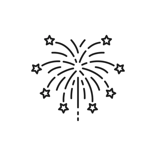 Fireworks Decorative Element Amusement Park Isolated Outline Icon Vector Carnival — Stock Vector