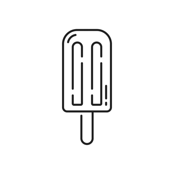 冰淇淋上涂着釉面孤立的冰棒轮廓图标 病媒快餐店 冰淇淋棒 乳制品夏季食品 冰淇淋上涂着釉料 冰冻的果汁 美味而新鲜的甜点 — 图库矢量图片