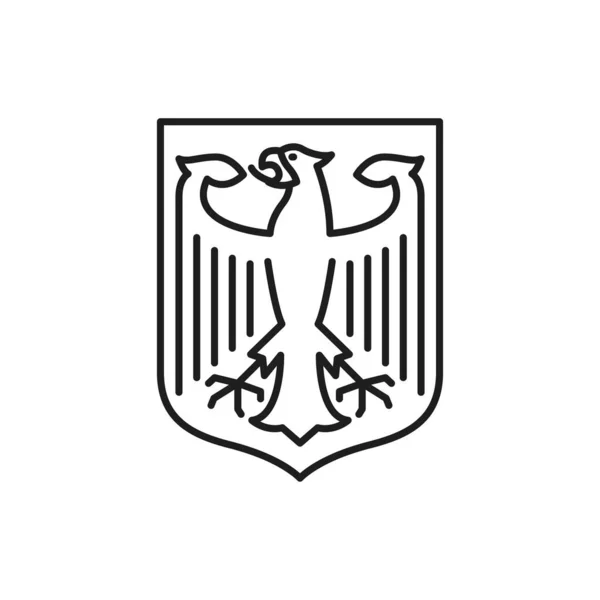 Alman Kartal Bayrağı Deutschland Izole Edilmiş Ana Hat Ikonu Almanya — Stok Vektör