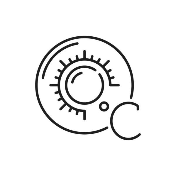 Grado Celsius Profilo Glifo Isolato Icona Linea Sottile Simbolo Meteorologia — Vettoriale Stock