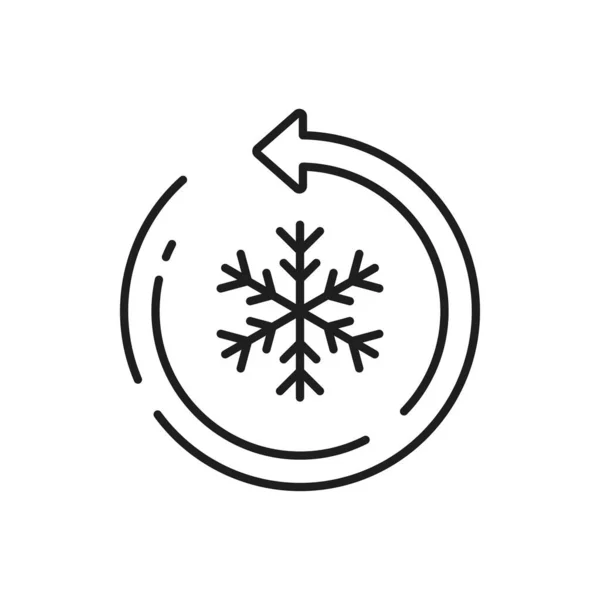 Ontdooien Teken Ijskoud Water Ontdooien Sneeuwvlok Cirkel Geïsoleerde Omtrek Pictogram — Stockvector