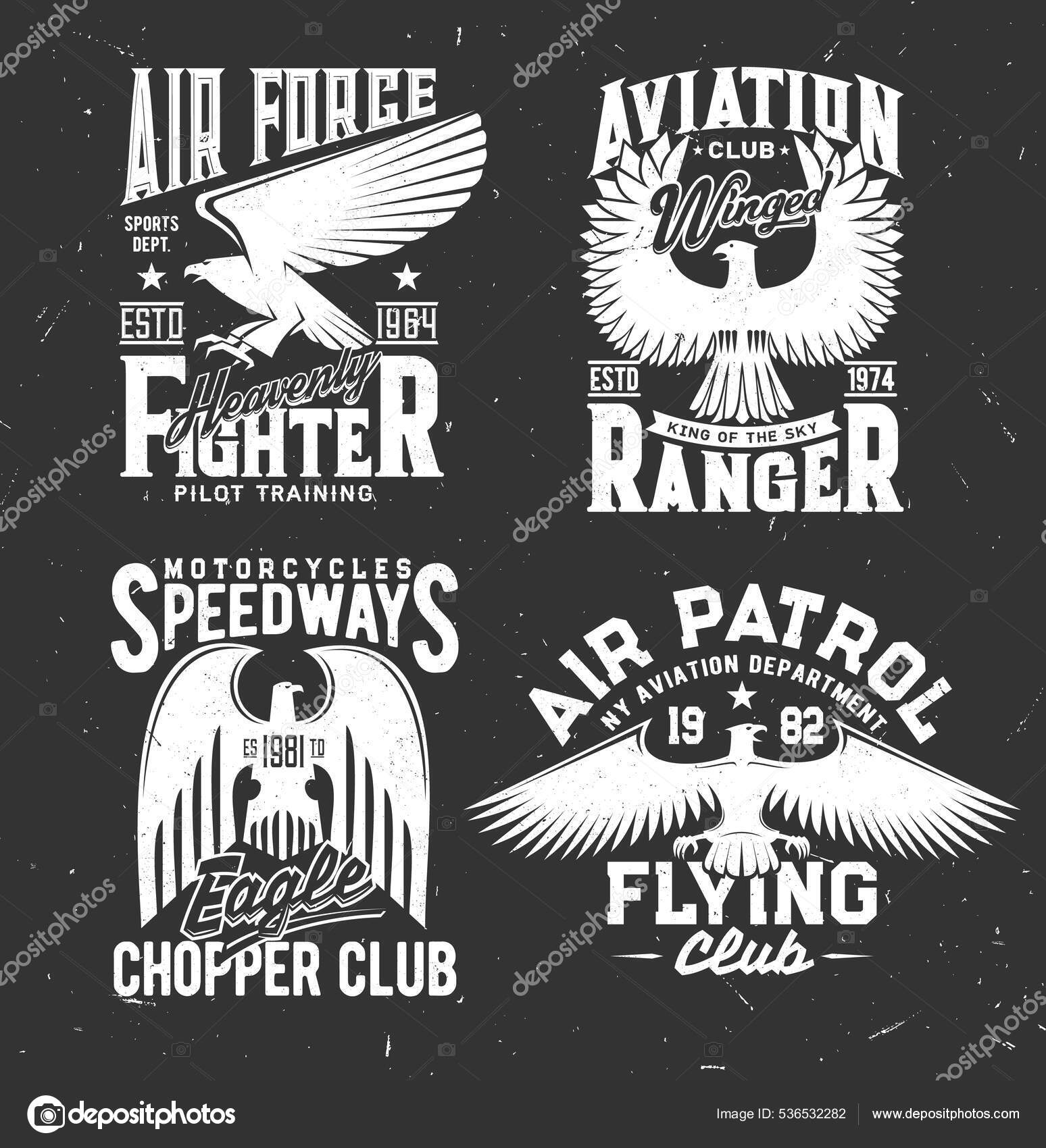 Camiseta Impresa Con Águilas Heráldicas Mascotas Vectoriales Para  Helicóptero Diseño Vector de stock #536532282 de ©VectorTradition, image size:1548x1700