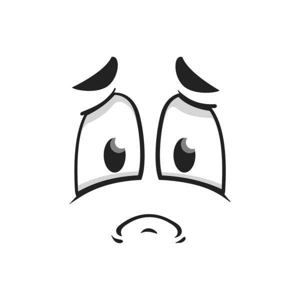 Cara Triste Dibujos Animados Mirada Quejumbrosa Vector Personaje Emoji Infeliz — Archivo Imágenes Vectoriales