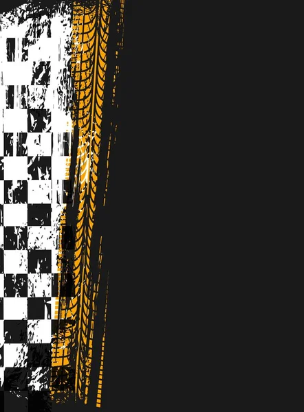 Rally Sport Achtergrond Met Grunge Race Checker Vlag Band Scheuren — Stockvector