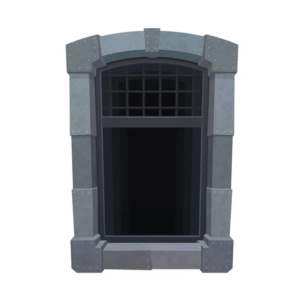Hapishanenin Karikatür Penceresi Hapishane Hücresi Metal Izgaralı Duvar Kafesi Hapishane — Stok Vektör