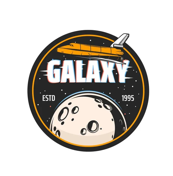 Galaxy Explorer Icône Vectorielle Vaisseau Spatial Avec Effet Glitch Navette — Image vectorielle