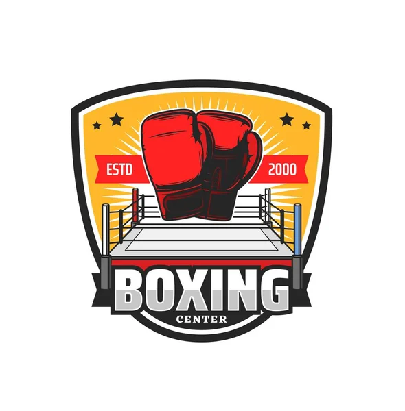 Icône Sport Boxe Kickboxing Symbole Vectoriel Mma Club Combat Gants — Image vectorielle