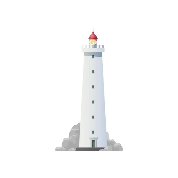 Lighthouse Building Vector Icon Ocean Sea Light House Tower Marine — Stock vektor