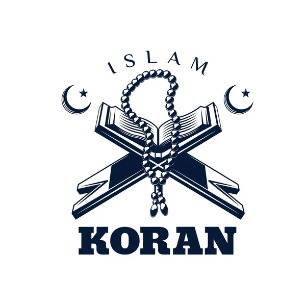 Koran Book Isolated Vector Icon Muslim Religion Quran Holy Book — Vector de stock