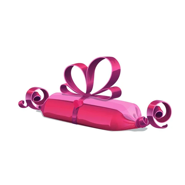 Sweetie Vector Gift Box Bow Holiday Present Package Pack Candy — Stok Vektör