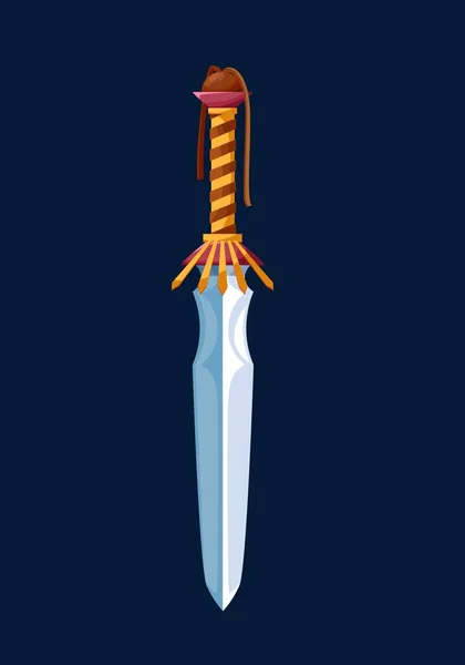 Magical Cartoon Glaive Sword Blade Medieval Sword Knife Vector Fairytale —  Vetores de Stock