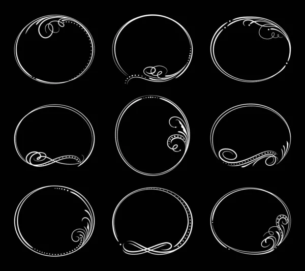 Ancienne Nécrologie Bordures Deuil Cadres Vectoriels Funéraires Avec Ornements Floraux — Image vectorielle