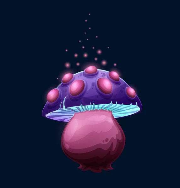 Cogumelo Roxo Mágico Fantasia Com Crescimento Toadstool Tóxico Ícone Vetor —  Vetores de Stock