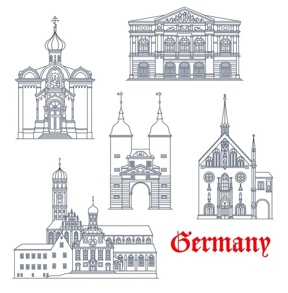 Germany Baden Baden Heidelberg Architecture Buildings Travel Landmarks Sankt Afra — Stock Vector