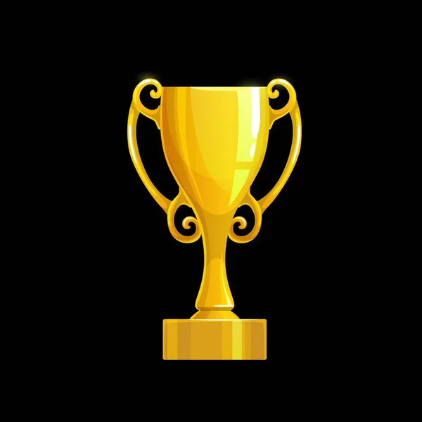 Winner Golden Cup Interface Icon Game Reward Award Goblet Cartoon — Stock Vector