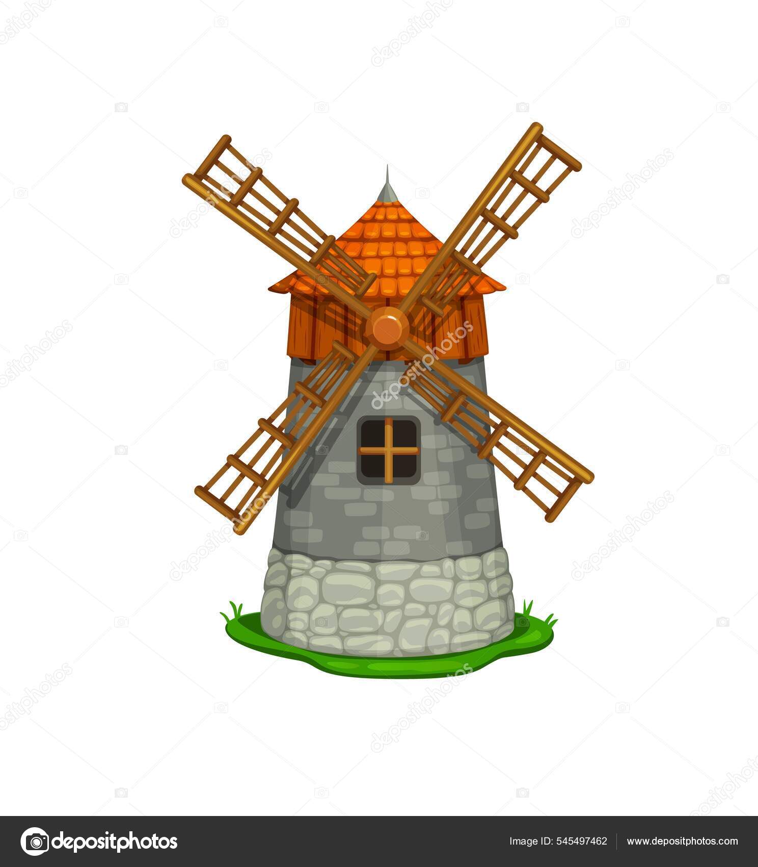antigo moinho de madeira. moinho medieval. prédio de madeira