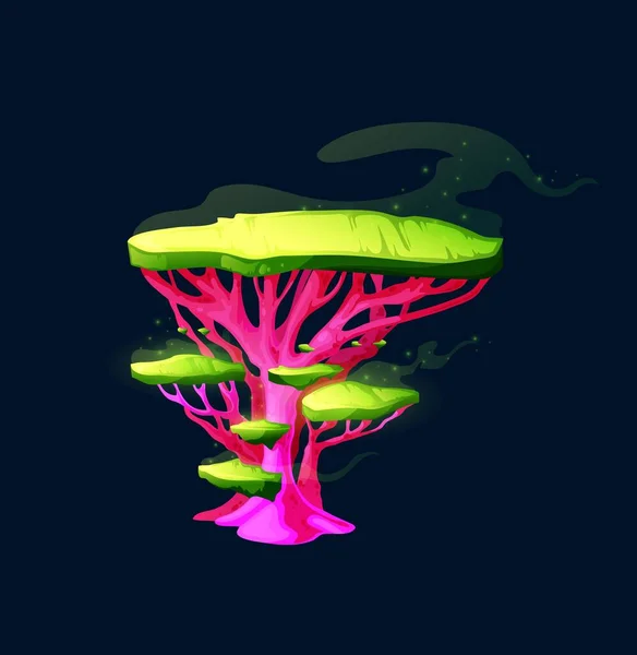 Fantasy Fungo Magico Baobab Fata Rospo Con Tappi Tossici Luminosi — Vettoriale Stock