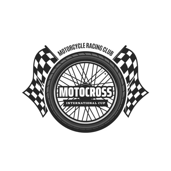 Motocross Icon Motorcycle Motors Racing Speedway Sport Club Vector Symbol — Stock Vector