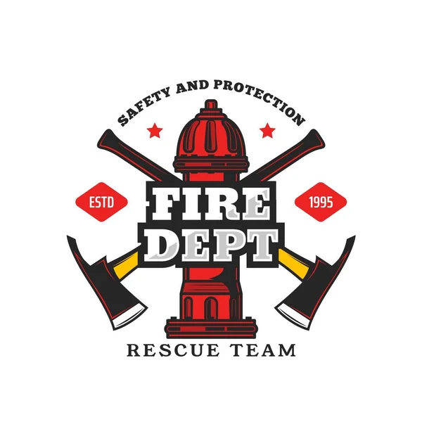 Пожежна Рятувальна Команда Ретро Значок Екстрена Команда Пожежного Відділення Пожежна — стоковий вектор