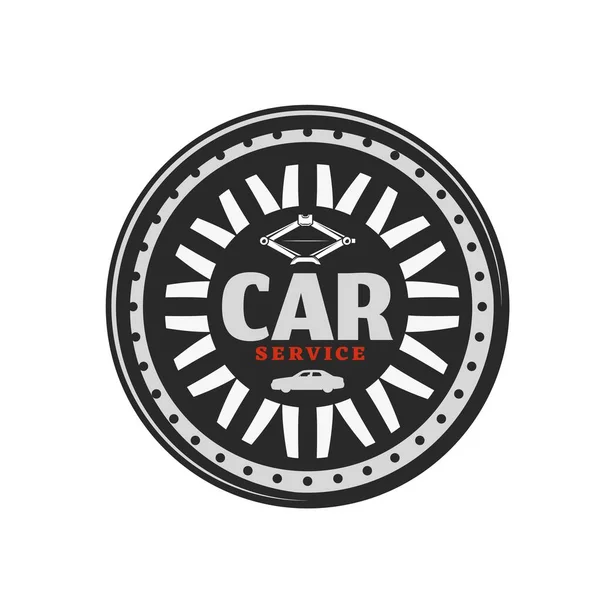 Wheel Rim Vector Icon Car Service Auto Repair Shop Mechanic — Stock Vector