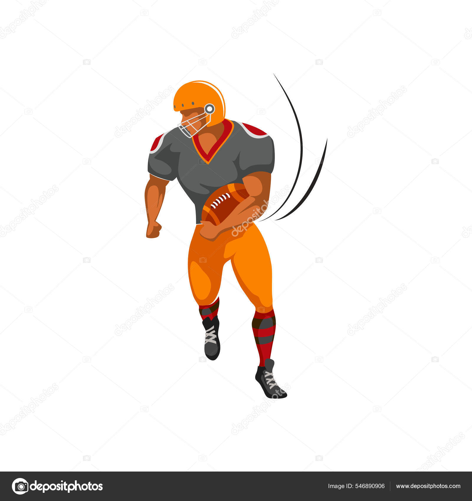 Quarterback American Football Player Running Back Vector Character