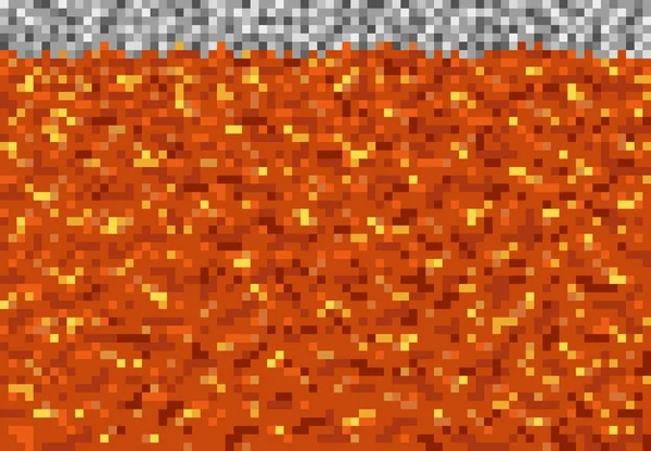 Lave Magma Pixel Blocs Motif Jeu Cube Vecteur Arrière Plan — Image vectorielle