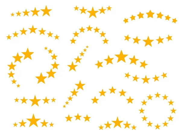 Legjobb Minőségű Csillagok Ikonok Felülvizsgálat Minősítés Rangsor Szimbólumok Arany Rang — Stock Vector