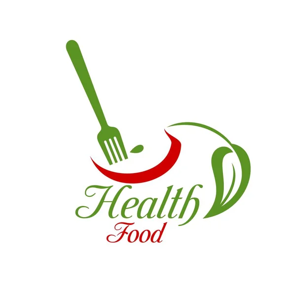 Healthy Vegetarian Food Icon Diet Nutrition Shop Vegetarian Meals Restaurant — Stock Vector