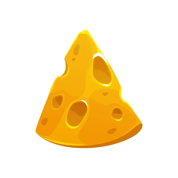 Kreslený Izolovaný Žlutý Sýr Čedar Mléčné Výrobky Jídlo Vektorové Ploché — Stockový vektor