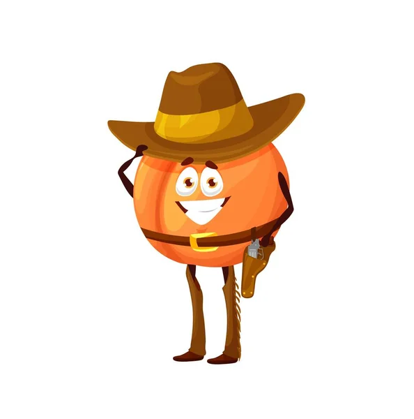 Personnage Cowboy Pêche Dessin Animé Touchant Chapeau Vecteur Western Wild — Image vectorielle