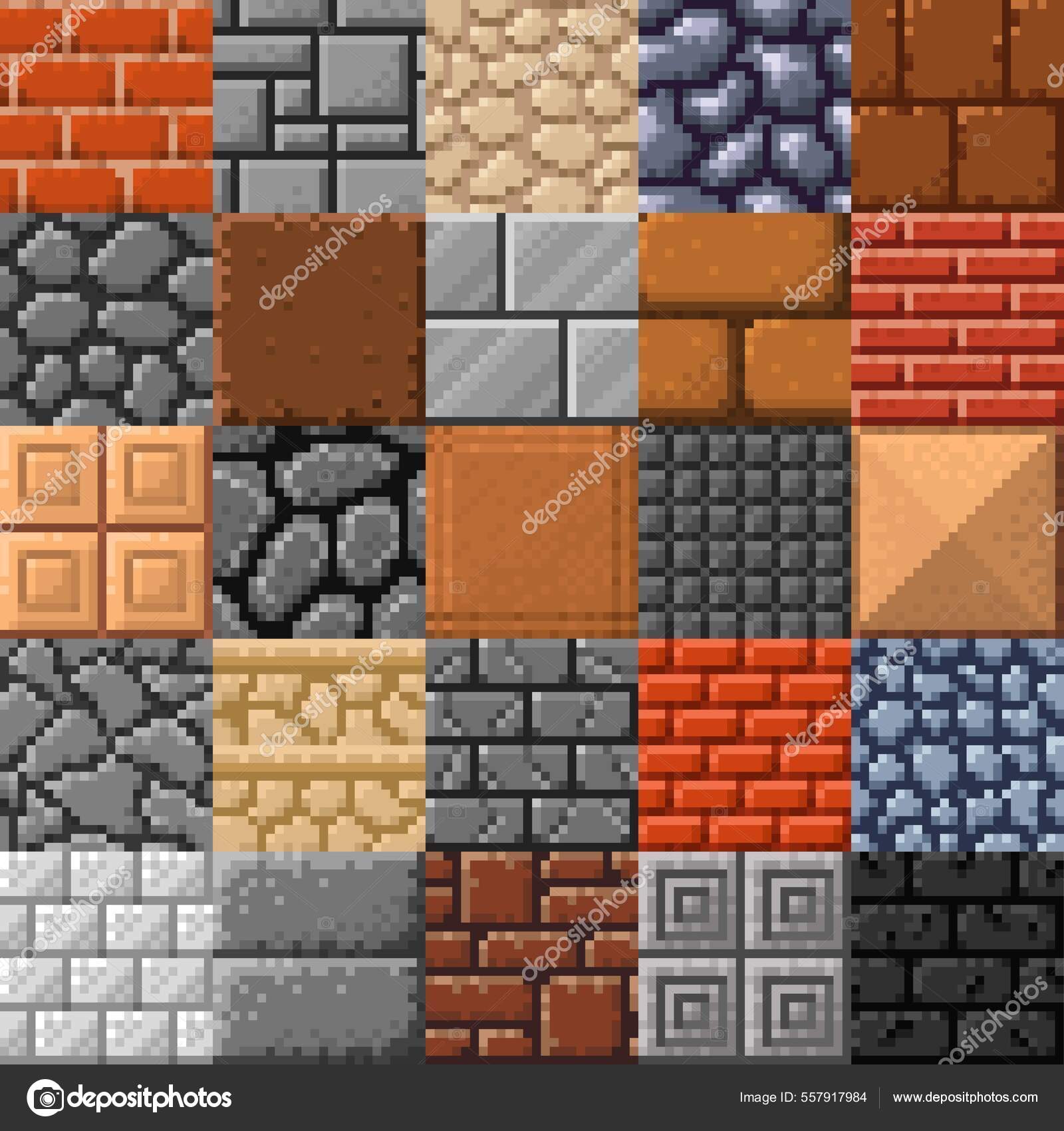 Telha Tijolo Pedra Porcelana Grés Telhas Mármore Vetor Retro 8Bit Vetor de  ©VectorTradition 557917984, image size:1600x1700