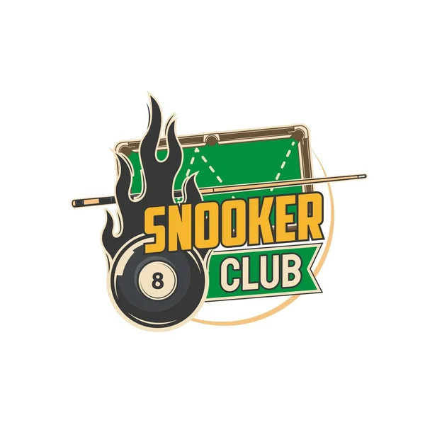 Ícone Clube Sinuca Campeonato Bilhar Piscina Snooker Jogo Clube Torneio — Vetor de Stock