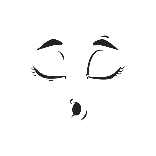 Tecknad Vissla Eller Sovande Ansikte Vektor Emoji Rolig Ansiktsuttryck Med — Stock vektor