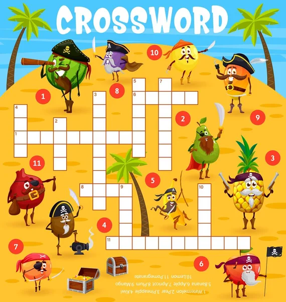Cartoon Bakery Dessert Characters Crossword Puzzle Game Vector Grid