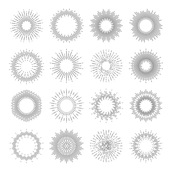 Sterrensprong Zonnestraal Sterrenstraal Licht Van Zonnestralen Lijnen Vectorrector Radiale Glans — Stockvector