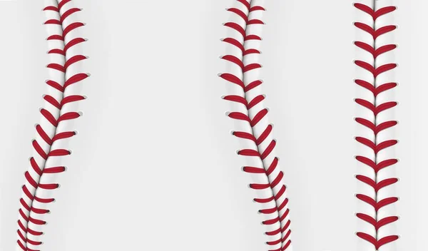 Baseball Lace Pattern Baseball Ball Stitch Pattern Vector Red Wavy — Image vectorielle