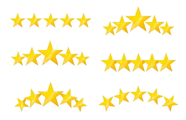 Best Quality Stars Icons Review Rating Ranking Vector Yellow Symbols — Stock Vector