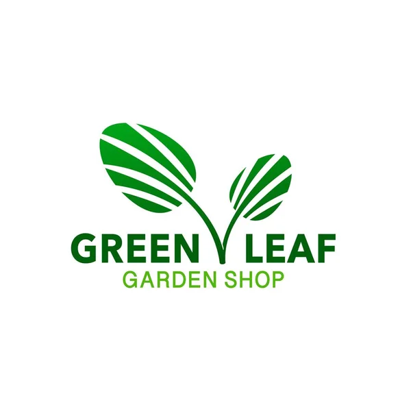 Garden Shop Icon Isolated Vector Green Leaves Flower Plant Tree — Stockvektor