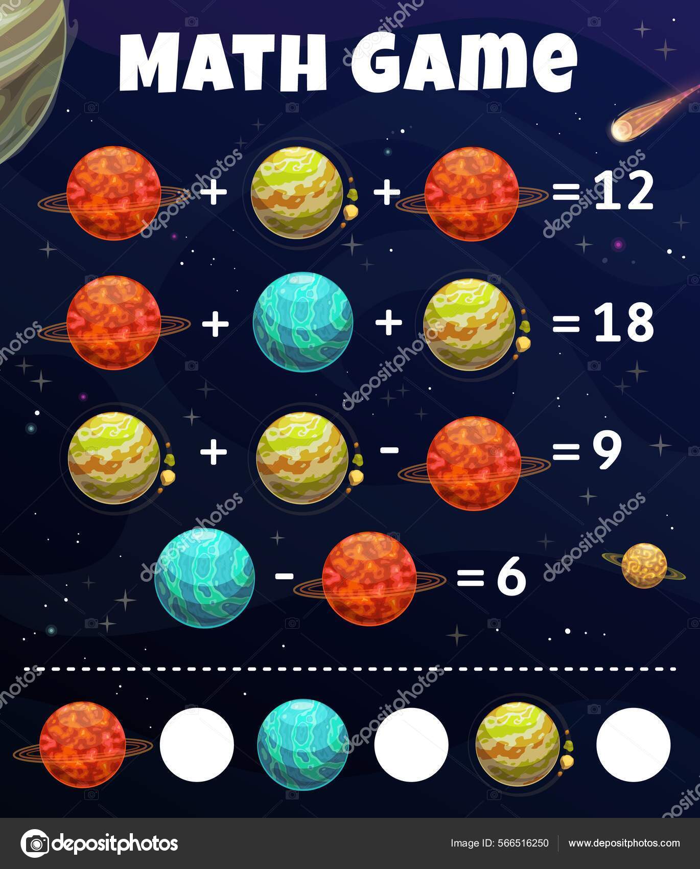 Mattearbeid Romplaneter Galaksen Utdannelseslabyrint Karikaturvektor Lærer  Telle Teaser Pedagogisk Puslespill stockvektor © VectorTradition #566516250, image size:1370x1700